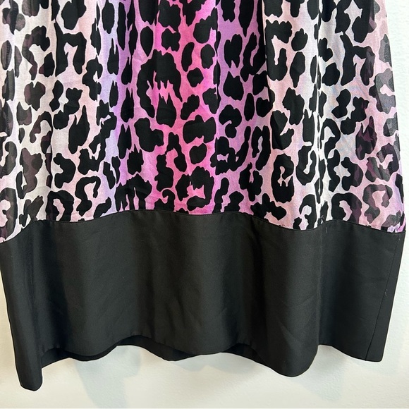 NWT Express 100% Silk Purple Leopard Print Sleeveless A-line Mini Dress Size XS - Picture 7 of 8